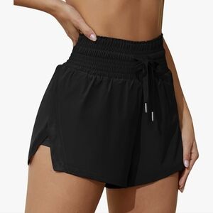 Attraco Women's Black High-Waisted Swim Shorts